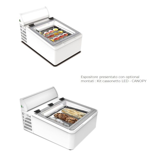 MINI CREAM  2V|3V|2V LED|3VLED - Espositore da banco per gelato mantecato e su stecco - immagine 6