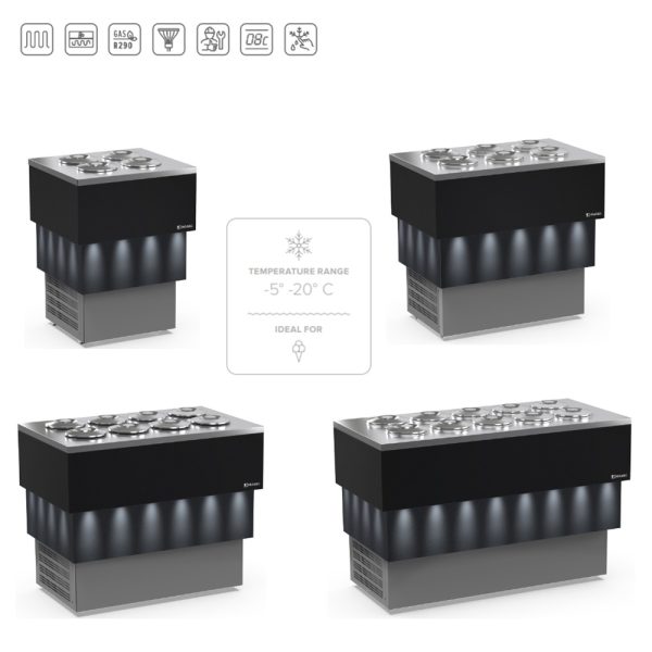 CARRARA DARK 4|6|8|10 - Conservatore per gelato mantecato e granite